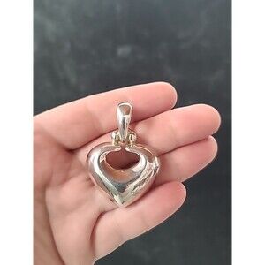 Joseph Esposito 925 Sterling Silver Heart Shaped Puffed Pendant Vintage